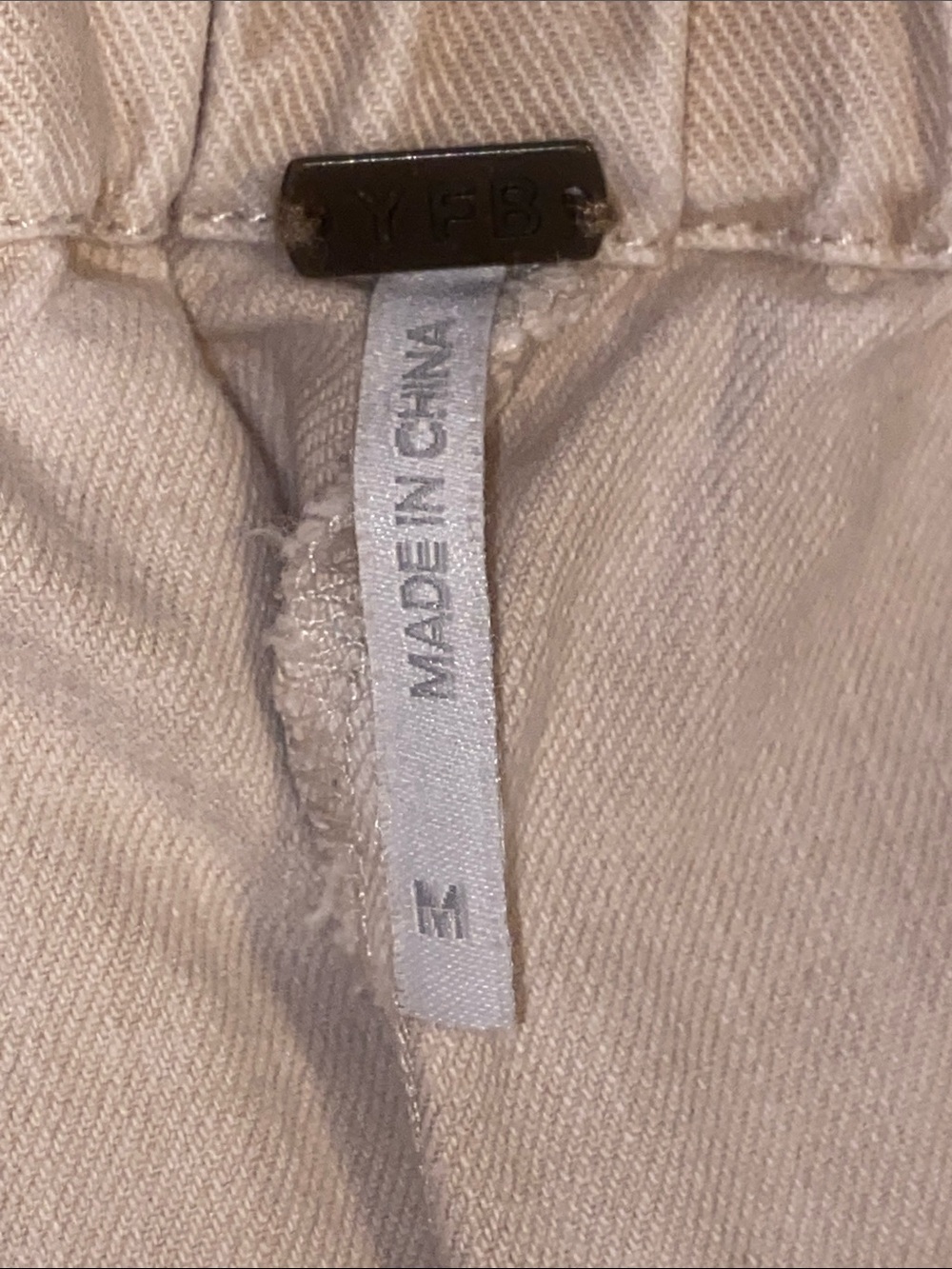 CREAM YFB WIDE LEG JEANS Super Cute Elastic Back EUC - Picture 4 of 5